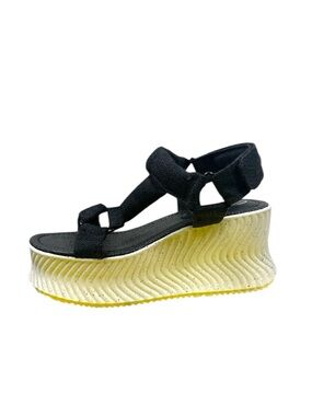 NWT Sam Edelman Circus Venus Platform Sandals 9 Black Sporty Minimal Y2K Revival